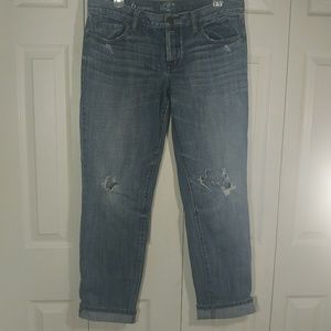 Ann Taylor Loft Boyfriend Jeans Distressed Denim